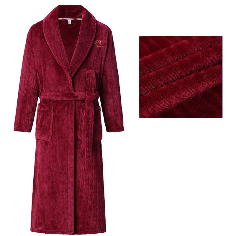 Peignoir long en flanelle pour Homme
