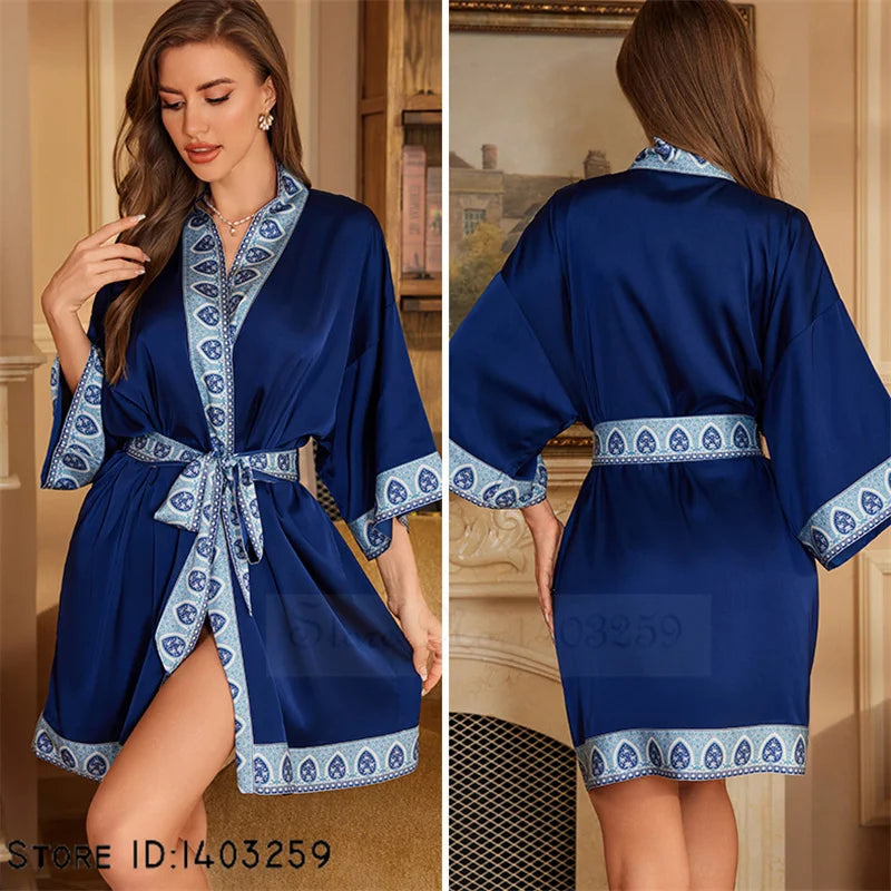 Peignoir grande taille unique Satin Polyester Femme