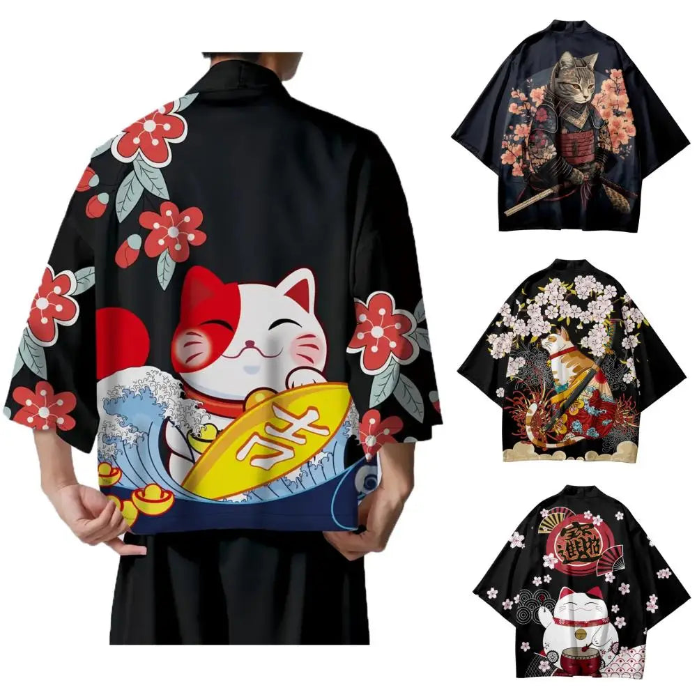 Veste Japonaise Neko Polyester