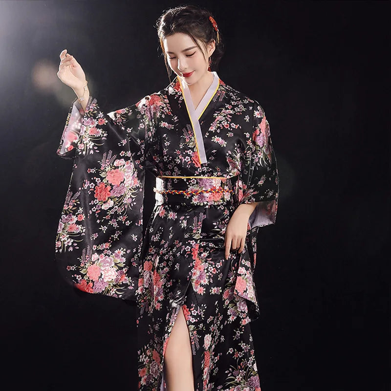 Kimono Japonais Femme élégant Polyester