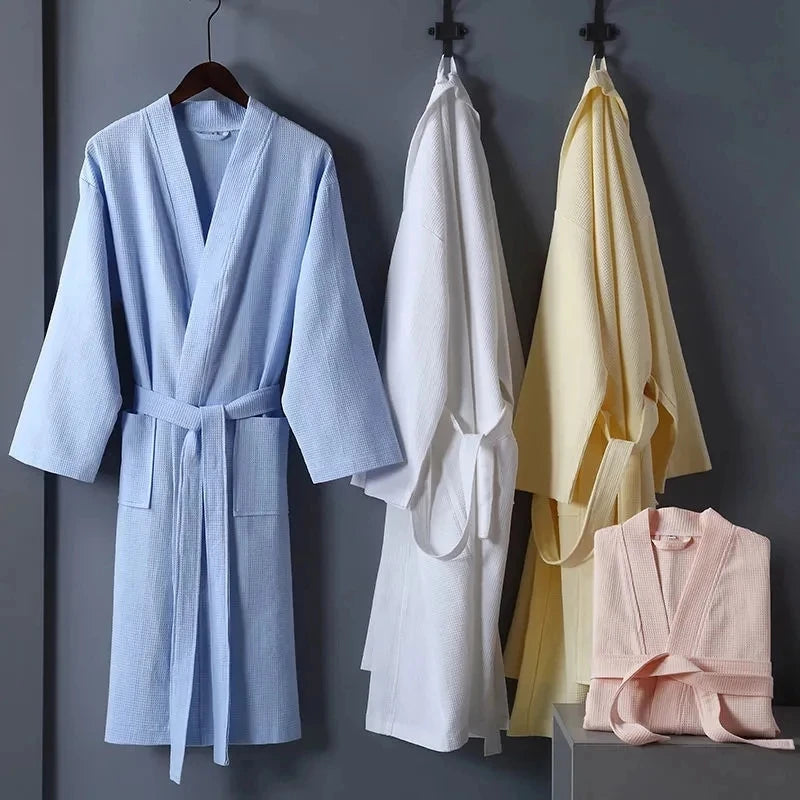 Peignoir coton éponge ou gaufré unisexe