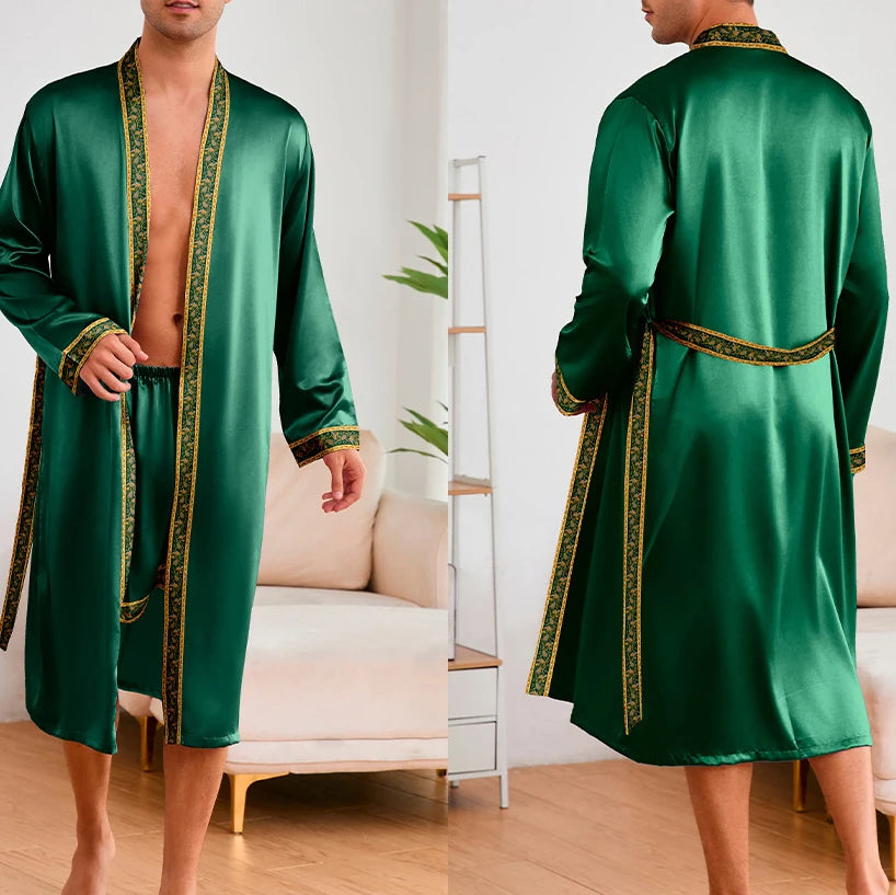 Peignoir Satin oriental Polyester Homme