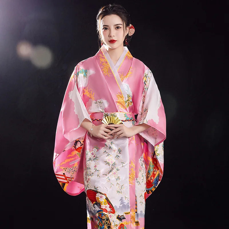 Kimono Japonais Femme élégant Polyester