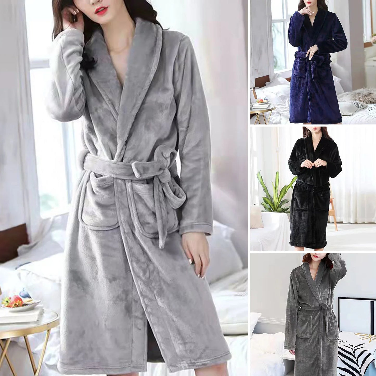 Peignoir casual Flanelle Coton/Microfibre Femme