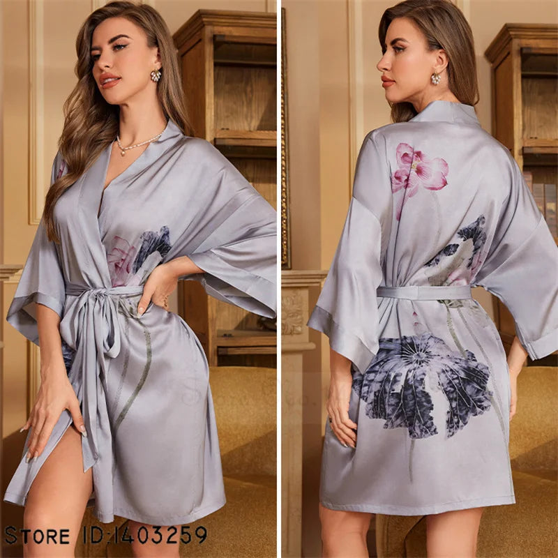 Peignoir grande taille unique Satin Polyester Femme