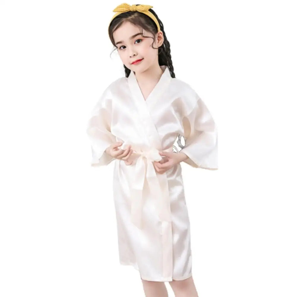 Peignoir Satin Soie Microfibre Petite Fille