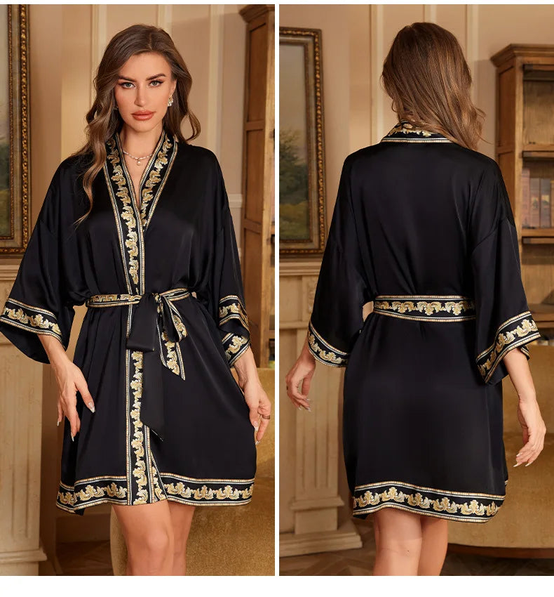 Peignoir court femme polyester rayon