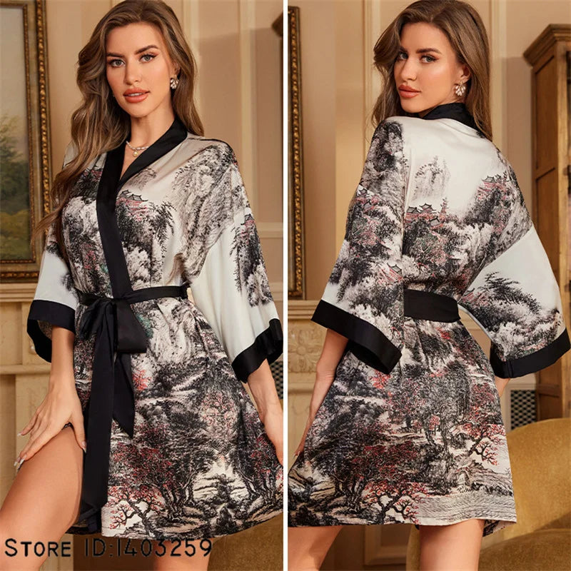 Peignoir grande taille unique Satin Polyester Femme