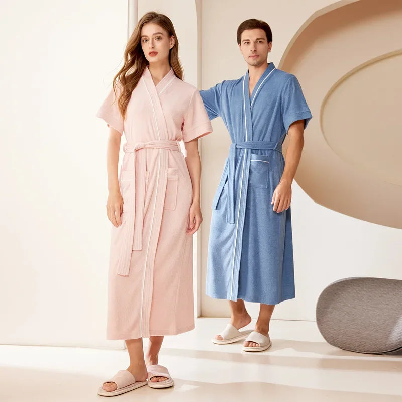 Peignoir de bain été homme et femme polyester élasthanne