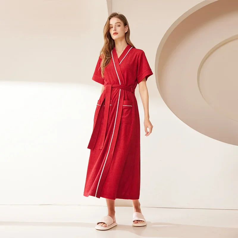 Peignoir de bain été homme et femme polyester élasthanne