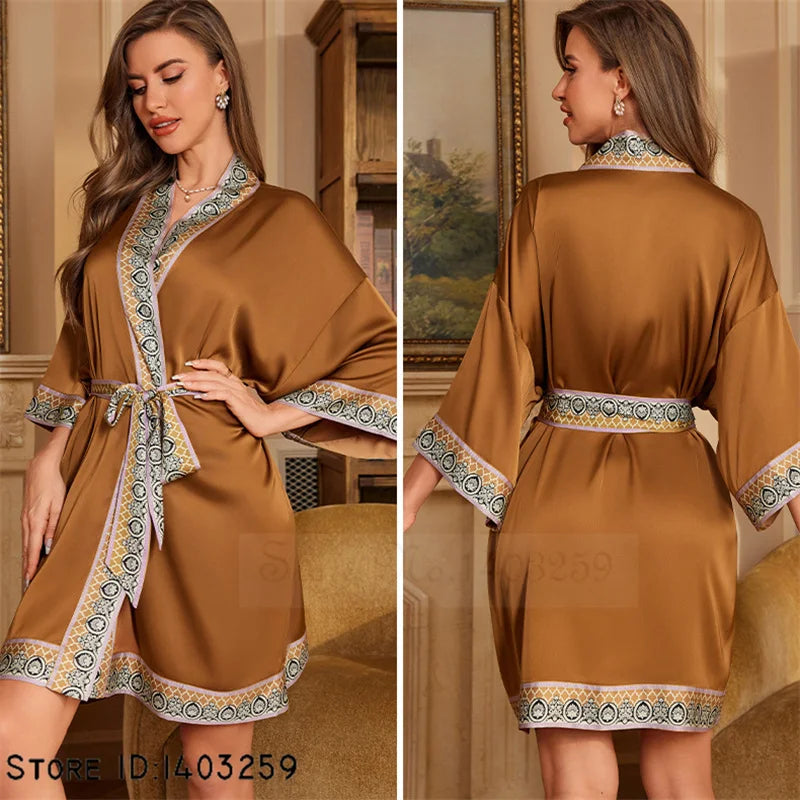 Peignoir grande taille unique Satin Polyester Femme