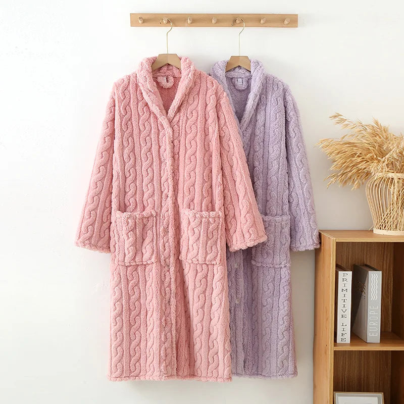 Peignoir Automne/Hiver Flanelle Polyester Unisexe