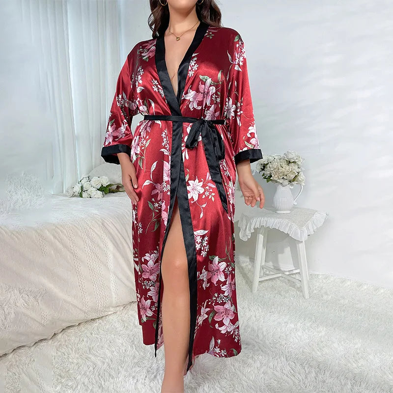 Peignoir grande taille Satin Polyester Femme