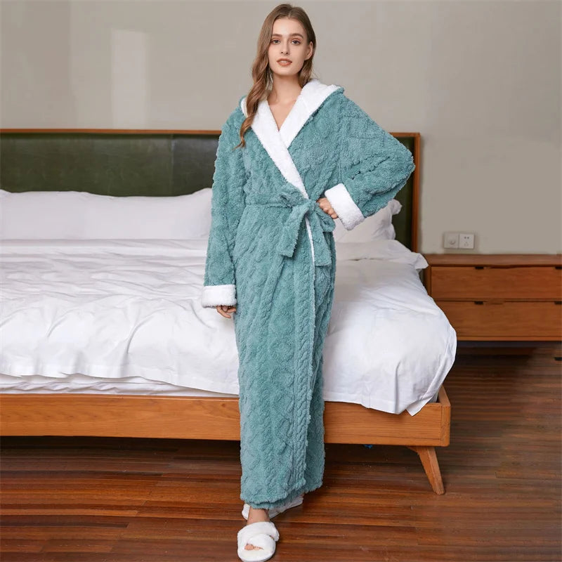 Peignoir chaud Flanelle Polyester Femme
