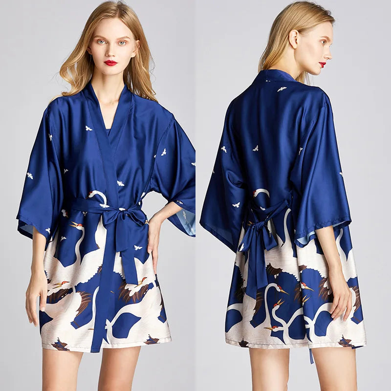 Peignoir printemps Satin Rayon/imitation Soie Femme