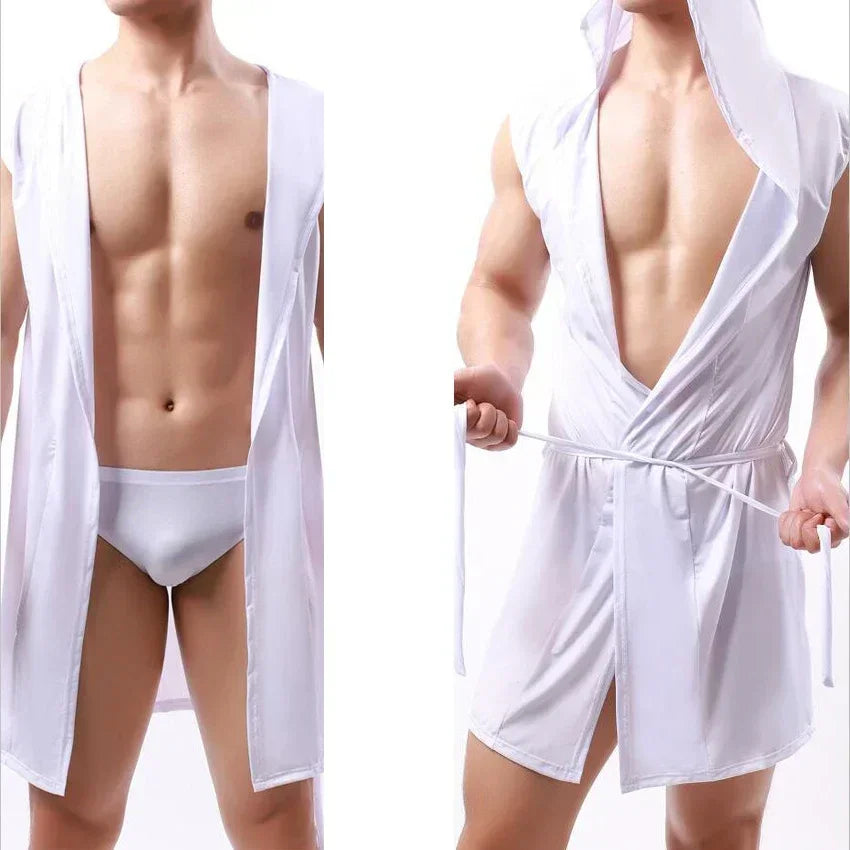 Peignoir sans manche avec capuche polyester Homme