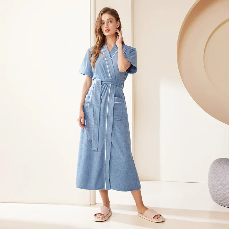 Peignoir de bain été homme et femme polyester élasthanne