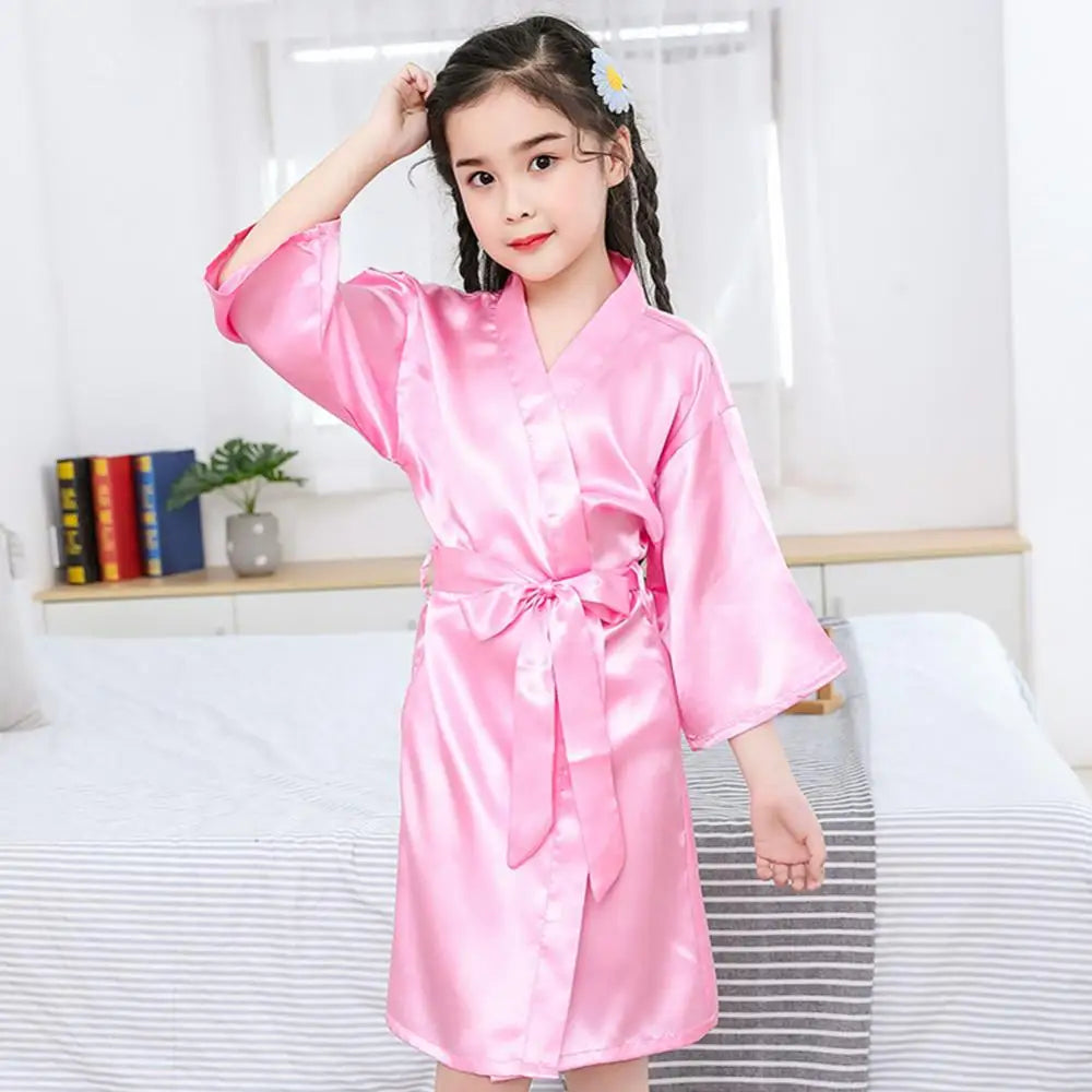 Peignoir Satin Soie Microfibre Petite Fille