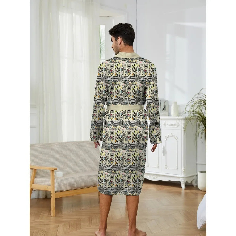 peignoir imprimé mosaïque homme