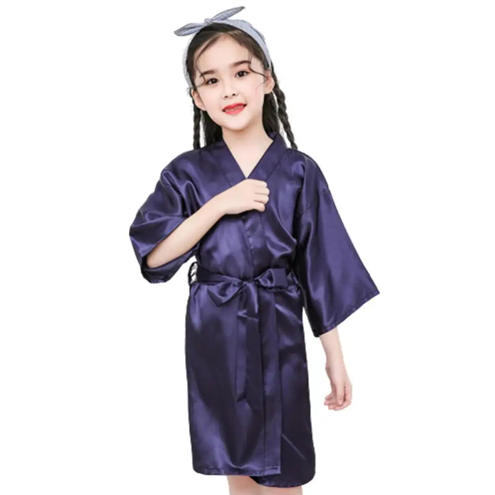 Peignoir Satin Soie Microfibre Petite Fille