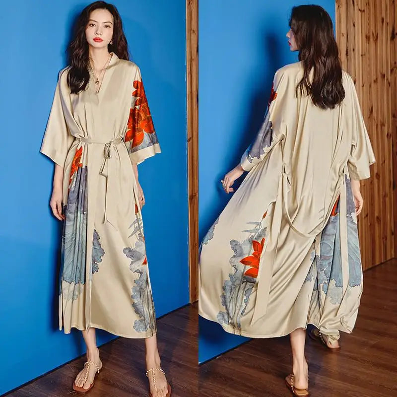 Peignoir floral Femme