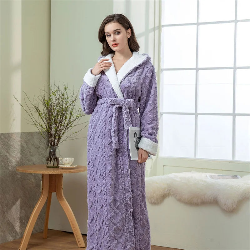 Peignoir chaud Flanelle Polyester Femme