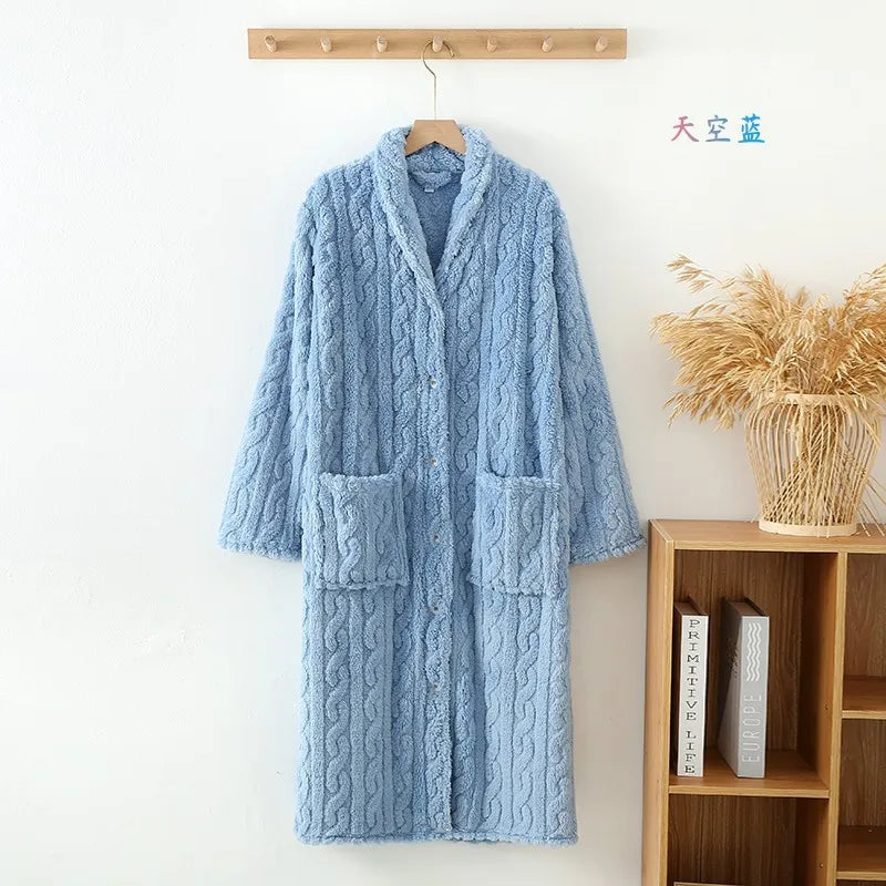 Peignoir Automne/Hiver Flanelle Polyester Unisexe