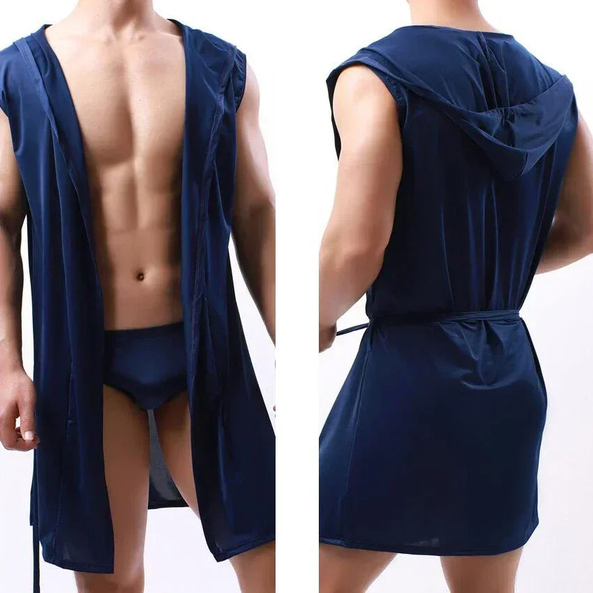 Peignoir sans manche avec capuche polyester Homme