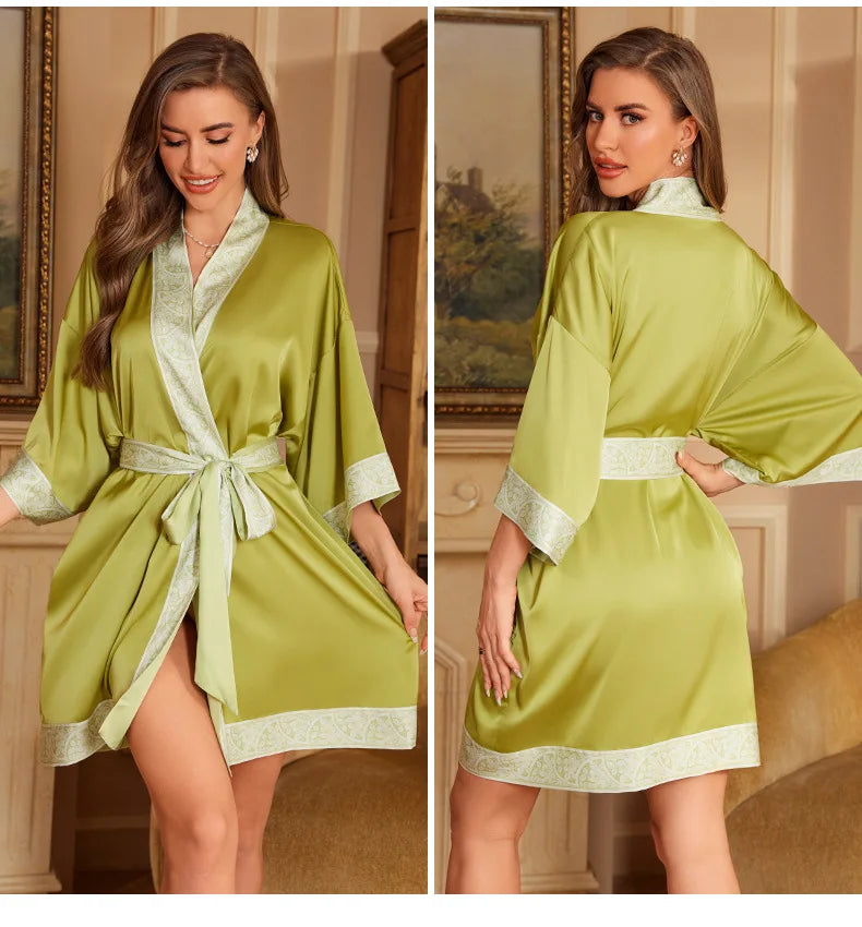 Peignoir court femme polyester rayon