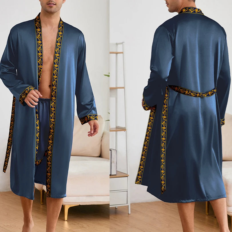 Peignoir Satin oriental Polyester Homme