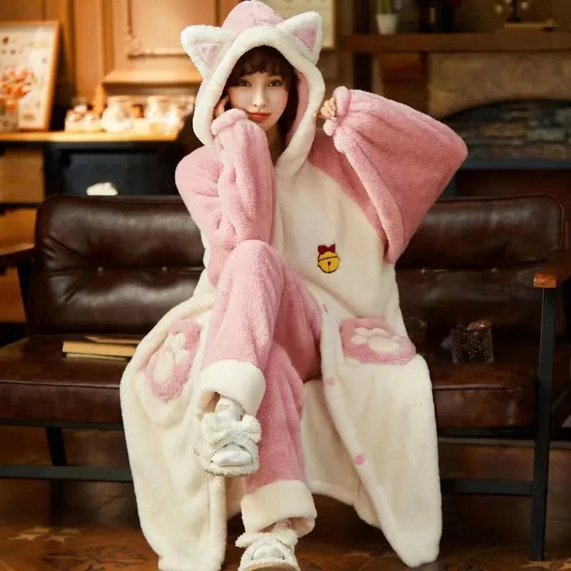 Peignoir 2 Pièces Patoune Polyester Femme