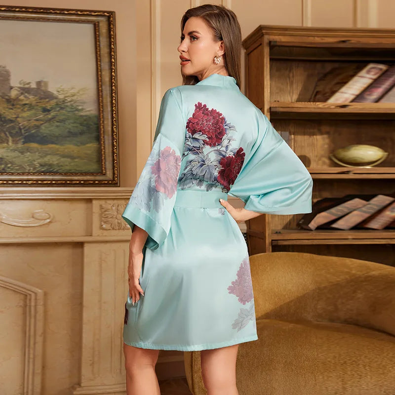 Peignoir court femme polyester rayon
