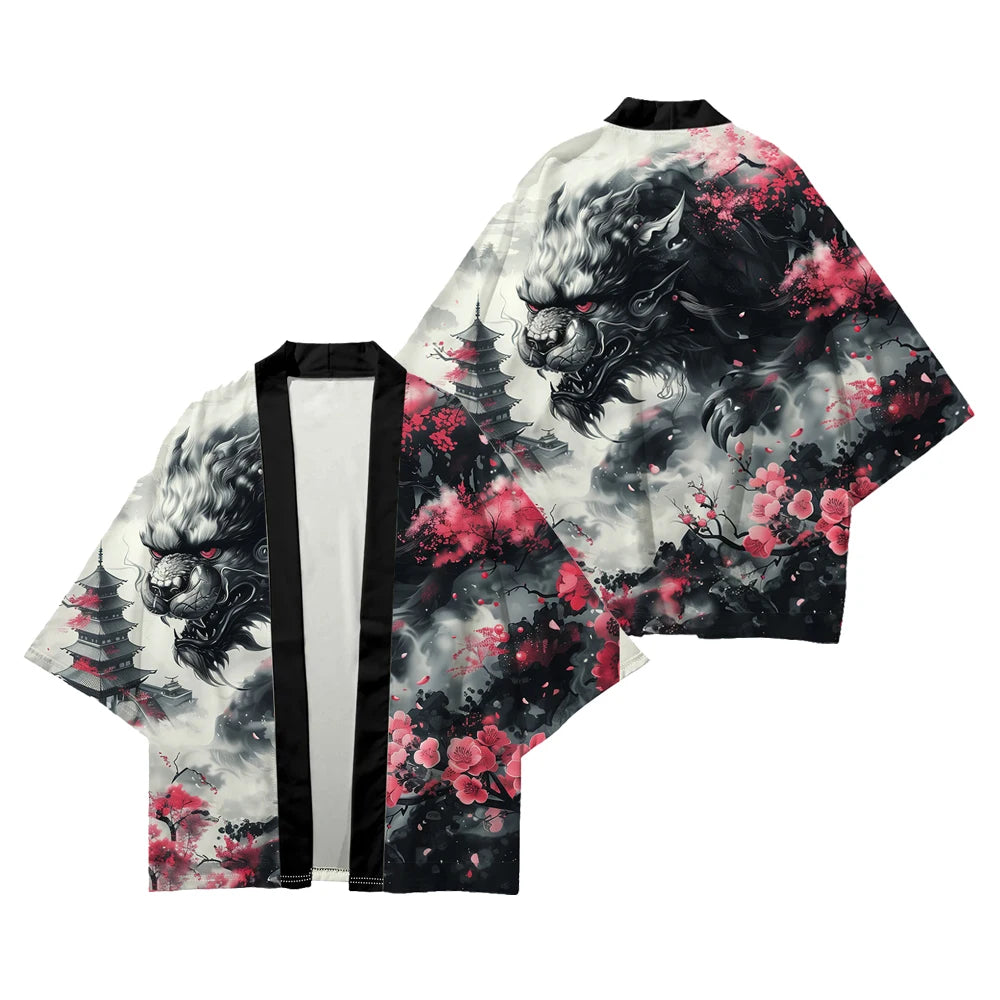 Veste Japonaise Animaux mythiques Polyester