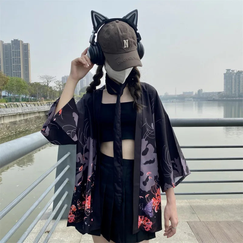 Veste Japonaise Black or White Polyester