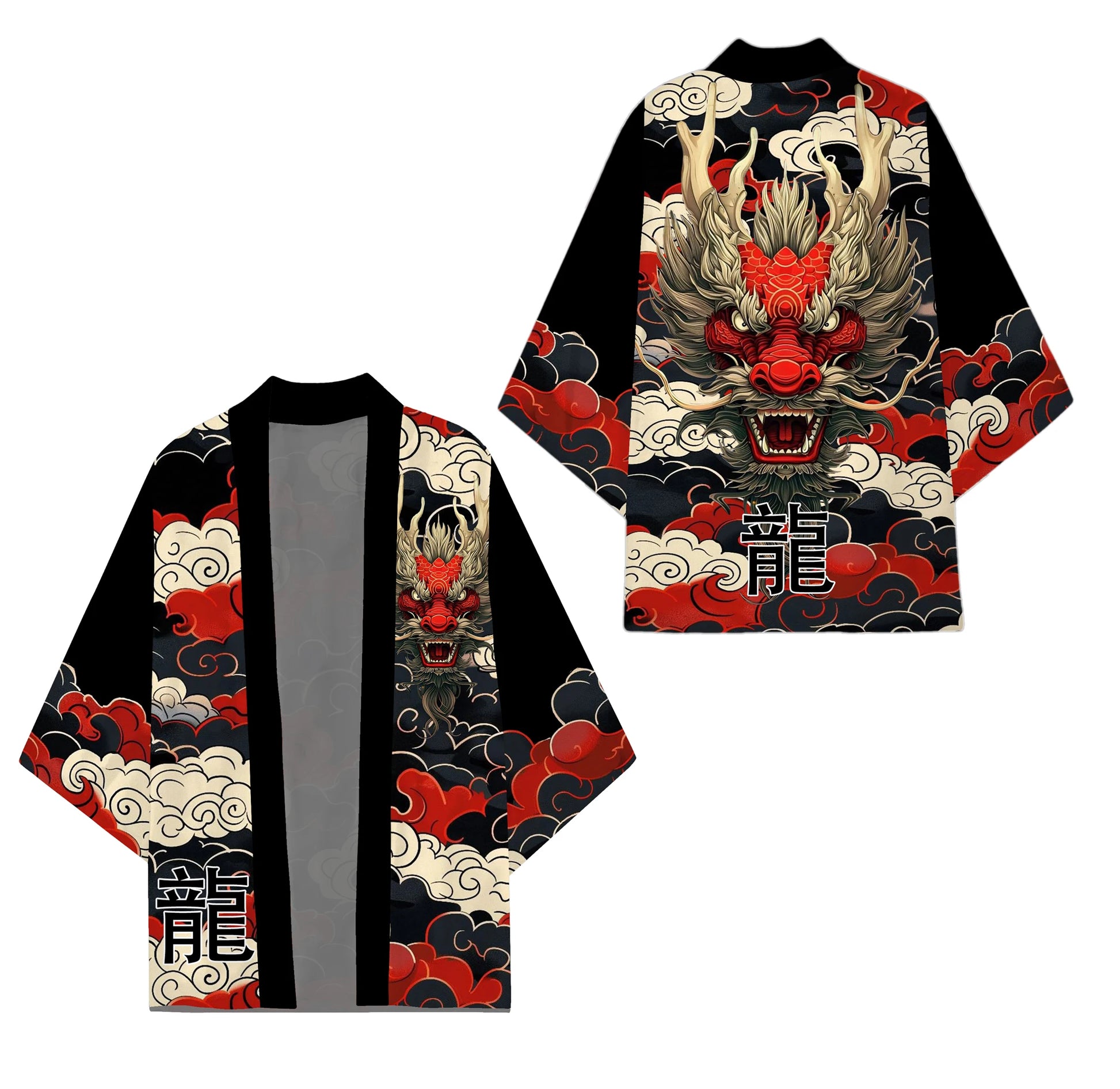 Veste Japonaise Dragon Polyester