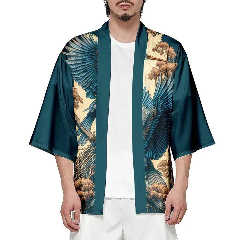 Veste Japonaise Grue Polyester