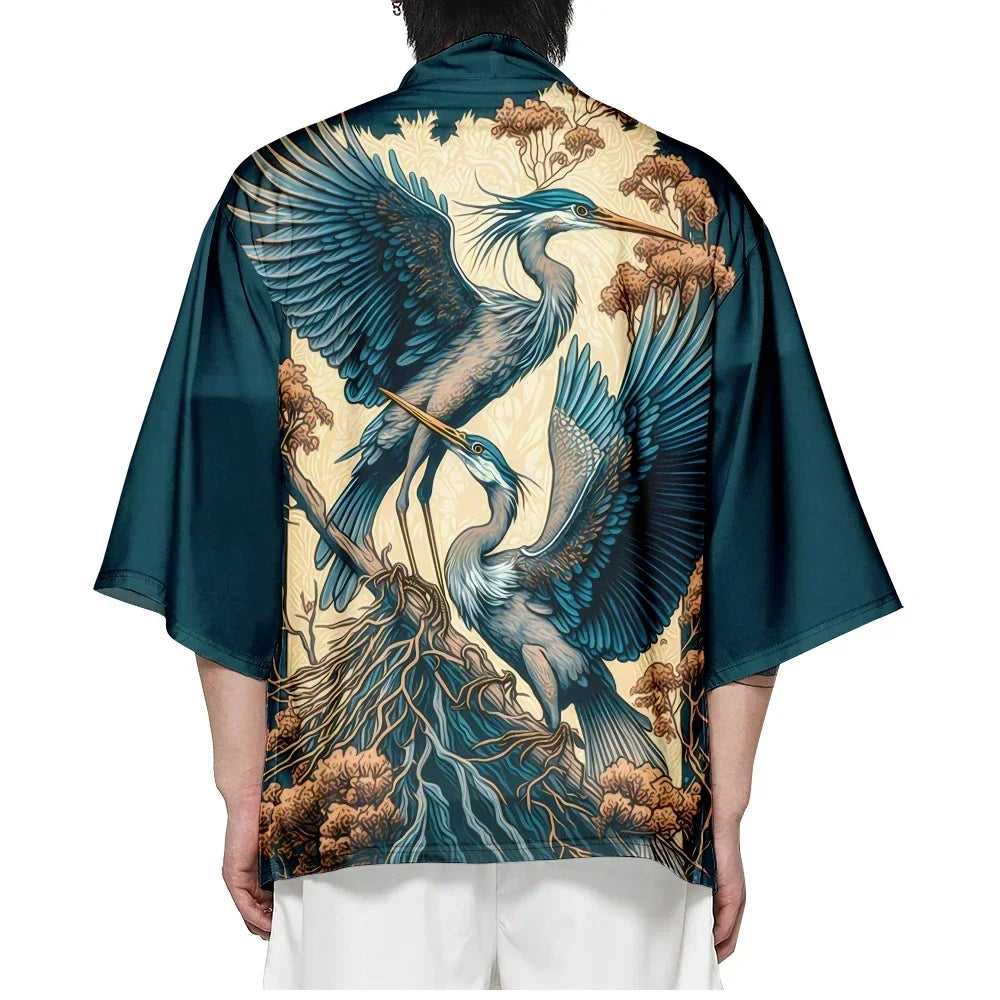 Veste Japonaise Grue Polyester
