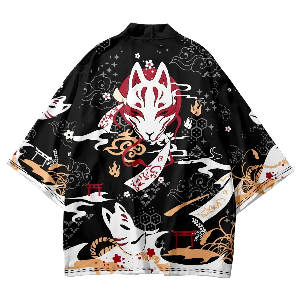 Veste Japonaise Kitsune Polyester/Élasthanne