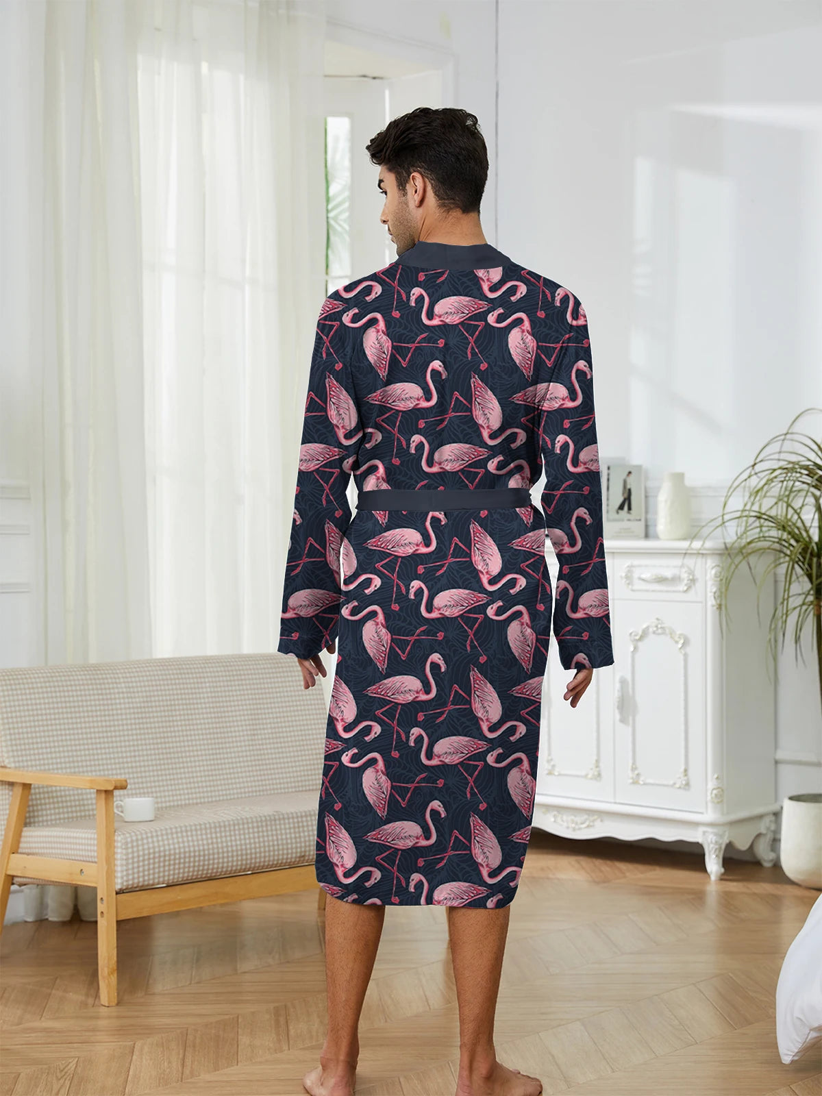 peignoir imprimé flamand rose Polyester Homme