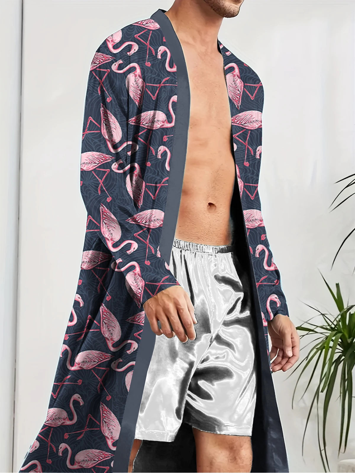 peignoir imprimé flamand rose Polyester Homme