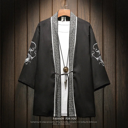 Haori Japonais Polyester/Lin
