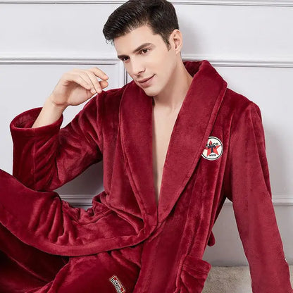Peignoir automne hiver homme flanelle polyester