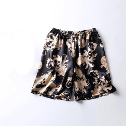 Peignoir Satin Dragon Homme Polyester/Rayon