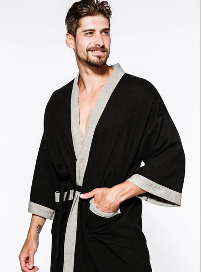 Peignoir Coton/Polyester Gaufré Printemps/Été Homme et Femme