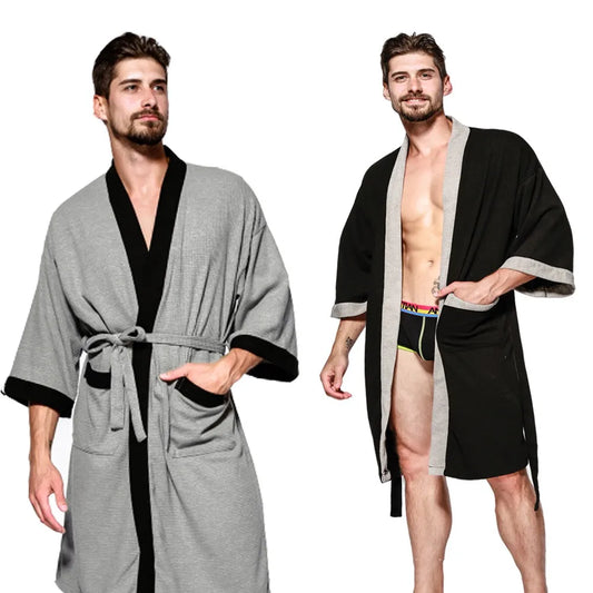 Peignoir Coton/Polyester Gaufré Printemps/Été Homme et Femme