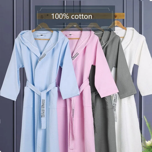 Peignoir de bain coton gaufré Unisexe