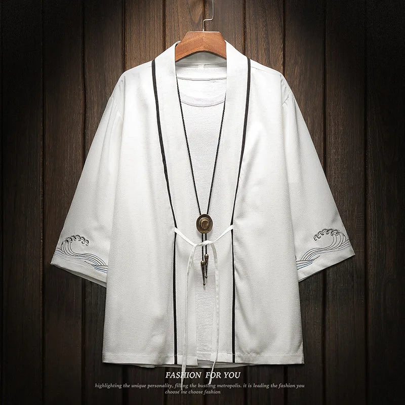 Haori Japonais Polyester/Lin