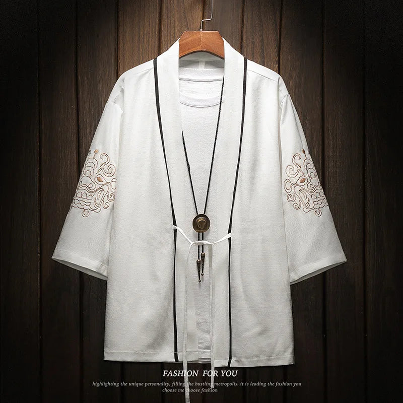 Haori Japonais Polyester/Lin