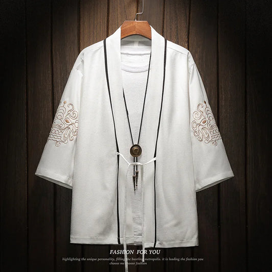 Haori Japonais Polyester/Lin