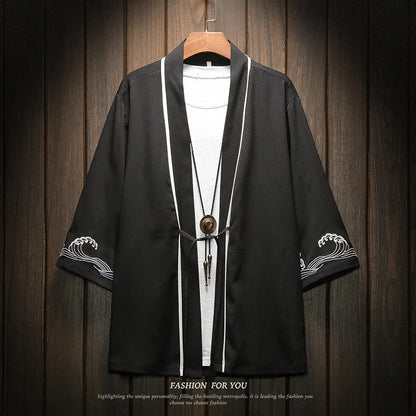 Haori Japonais Polyester/Lin